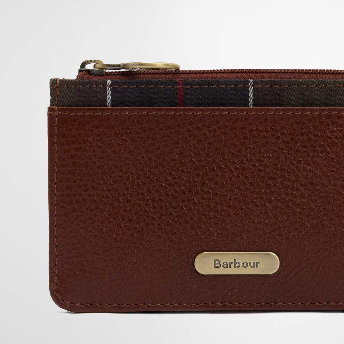 Brown/Classic Barbour Womens Alder Leather Card Holder Badge