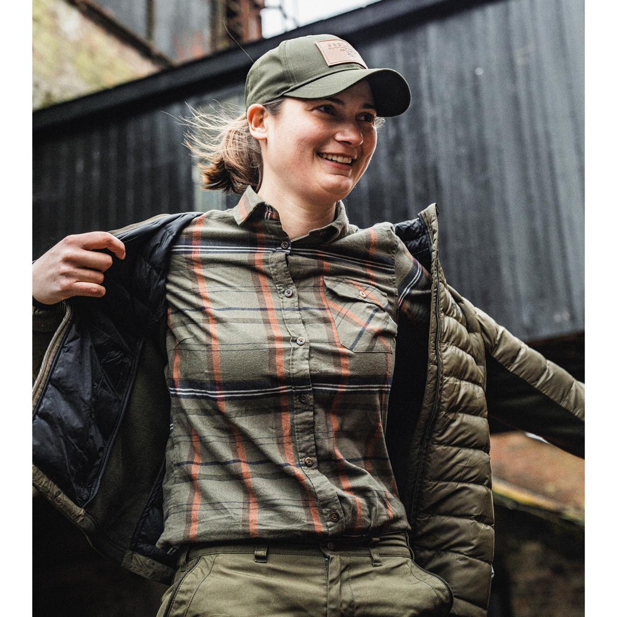 Grape Leaf/Terracotta Check Seeland Womens Skye Flannel Shirt Lifestyle
