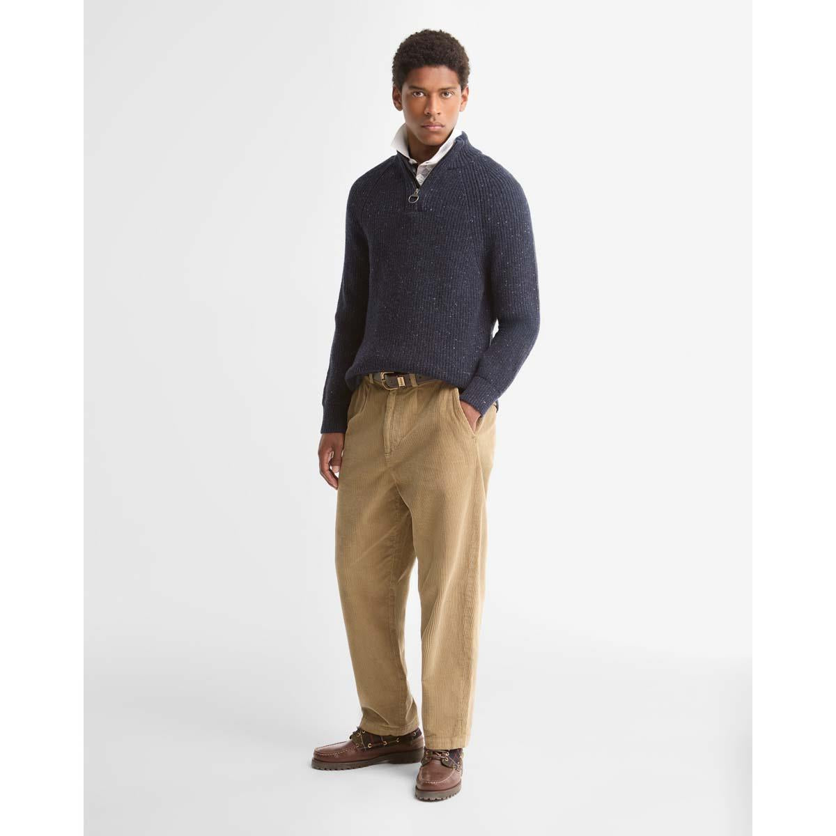 Barbour Mens Essential Fleck Half Zip Jumper