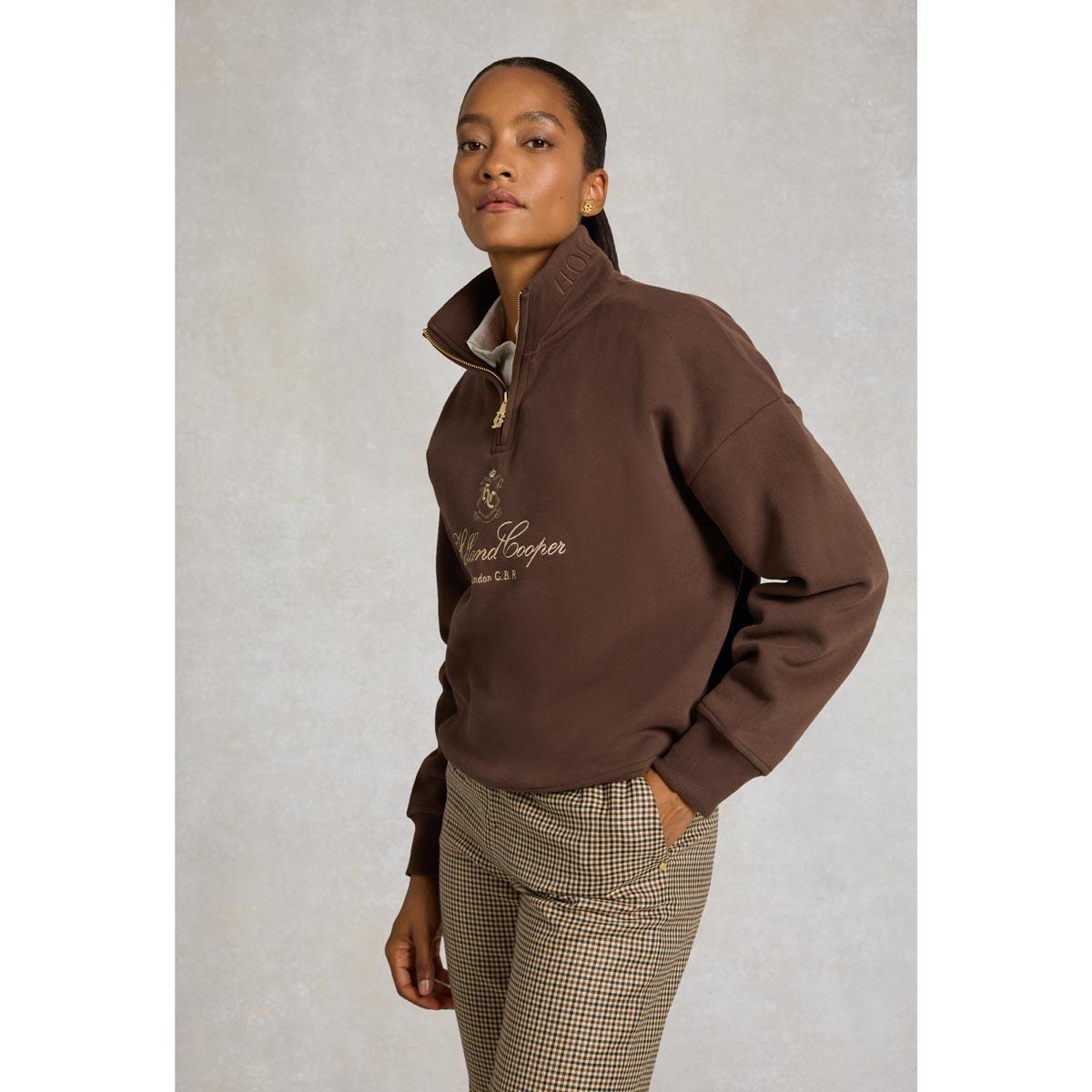 Holland Cooper Womens Essential Relaxed Quarter Zip Sweatshirt