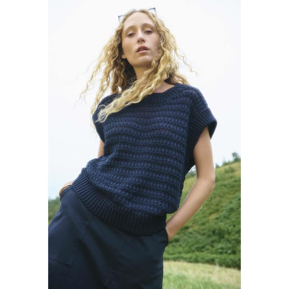 Navy Barbour Womens Melanie Sleeveless Knitted Jumper Lifestyle 2