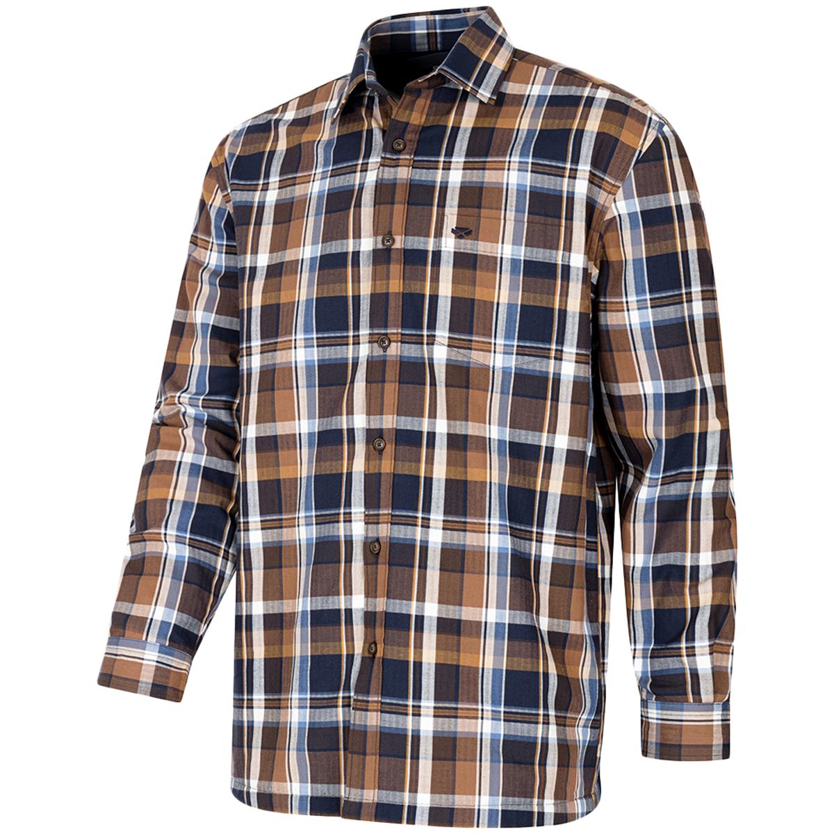 Hoggs Of Fife Mens Arran Microfleece Lined Cotton Shirt