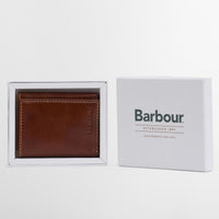 Heritage Brown Barbour Mens Bywell Leather Bi Fold Wallet Boxed