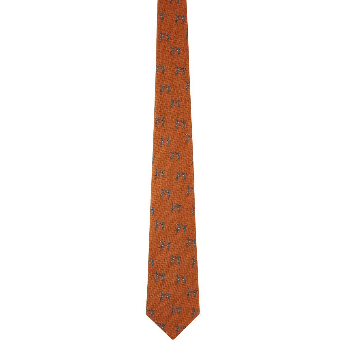 Burnt Orange Hare Schoffel Mens Ashford Silk Tie