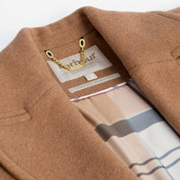 Camel/Hessian Tartan Barbour Womens Indie Military Wool Peacoat Lining
