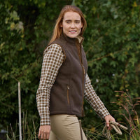 Demitasse Brown Harkila Womens Sandhem Sherpa Fleece Waistcoat Lifestyle