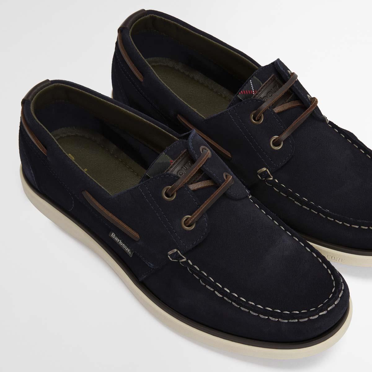 Navy Suede Barbour Rothley Boat Shoe top