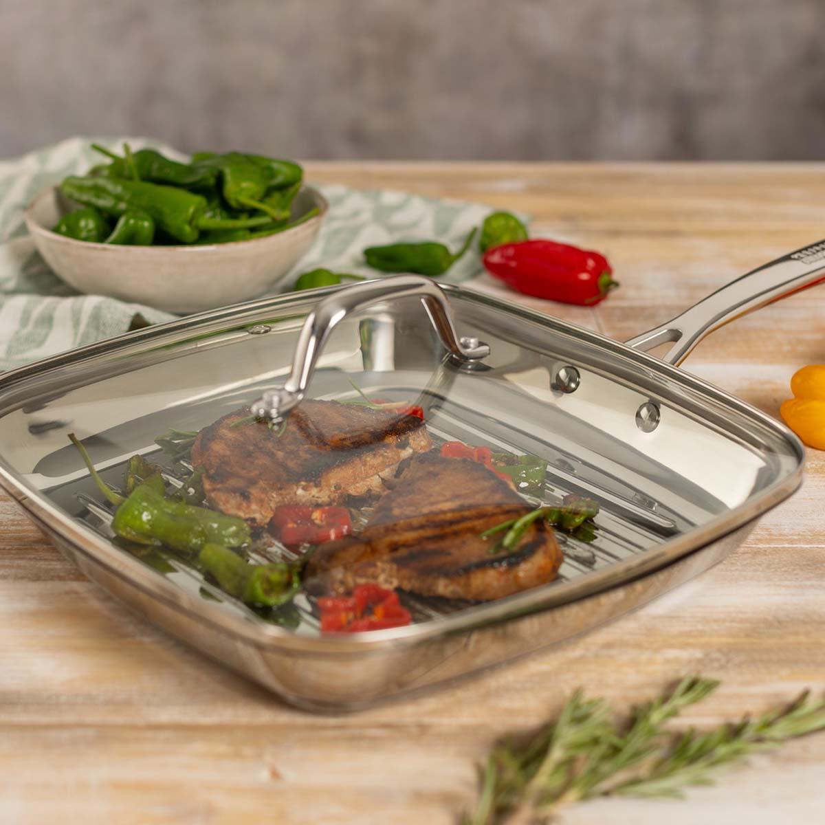Kuhn Rikon Square Glass Lid with Stainless Steel Handle