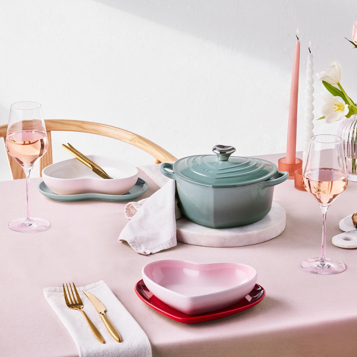 Le Creuset Stoneware Heart Plate Lifestyle