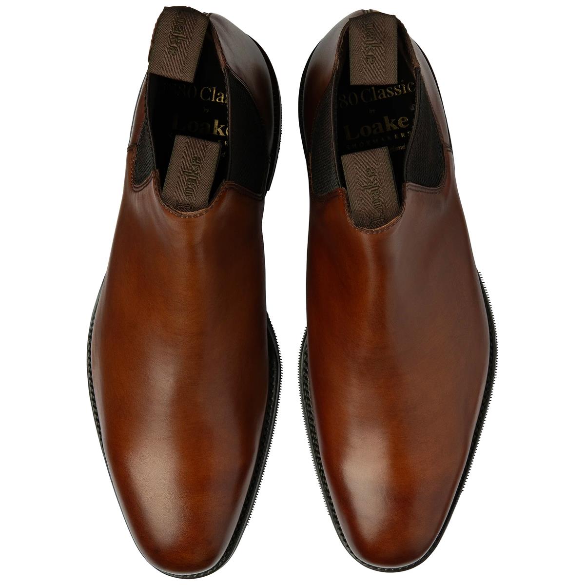 Cedar Calf Loake Mens Emsworth Chelsea Boots Top