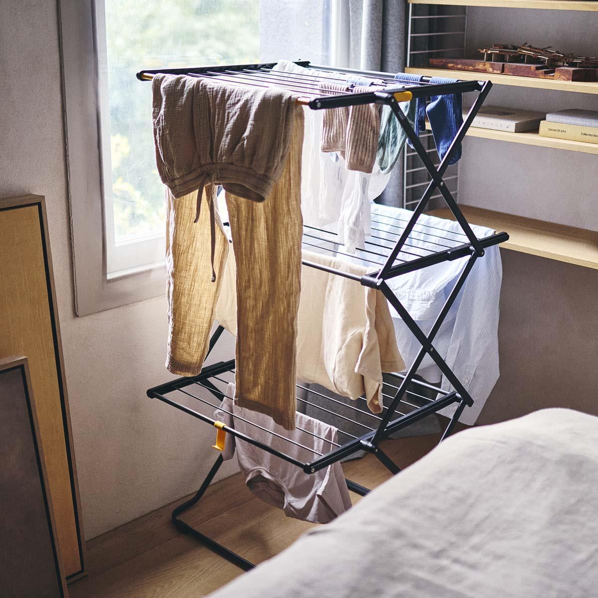 Black Joseph Joseph AirFrame Max 21m 3-Tier Clothes Airer Lifestyle