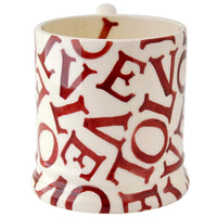 Emma Bridgewater L.O.V.E Polka Red Half Pint Mug FRONT