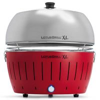 LotusGrill XL Grey Grillhood on grill
