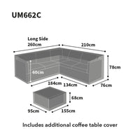 Bosmere Ultimate Protector L Shaped Dining Cover size