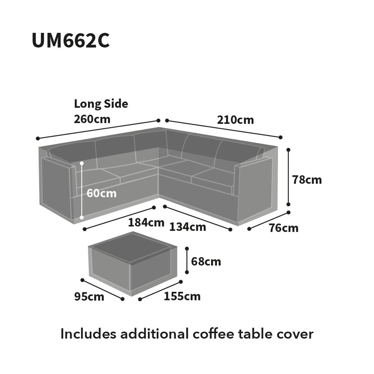 Bosmere Ultimate Protector L Shaped Dining Cover size