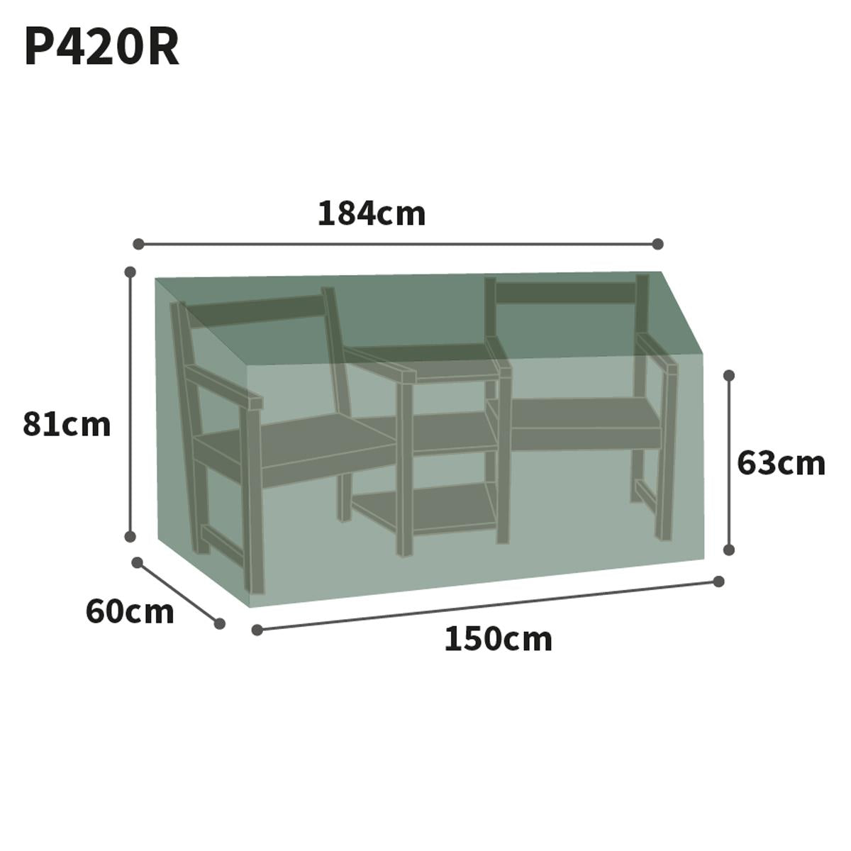 Bosmere Protector Conversation Seat Cover Size Graphic