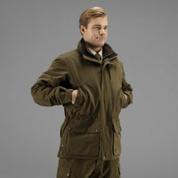 Warm Olive Harkila Mens Retrieve Jacket On Model