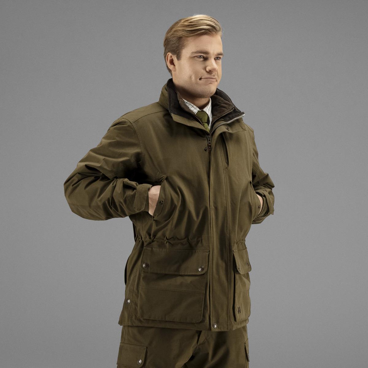 Warm Olive Harkila Mens Retrieve Jacket On Model