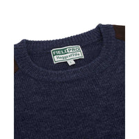 Storm Blue Marl Hoggs Of Fife Mens Melrose II Crew Pullover Collar