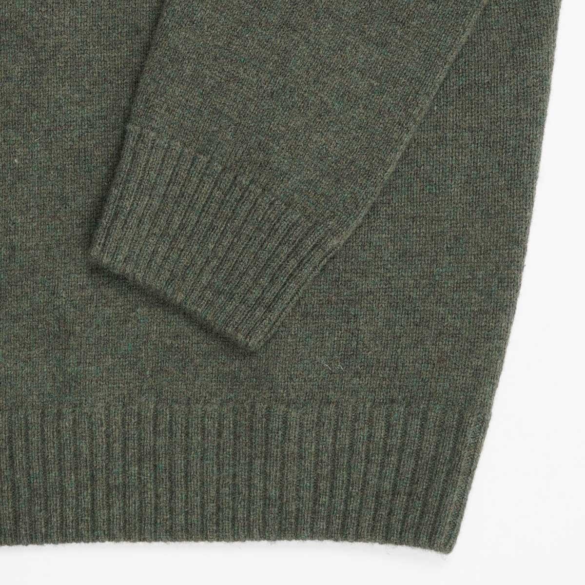 Albert and Maurice Netherton Zip Neck Lambswool Jumper Thyme