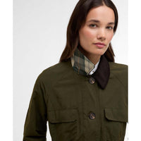 Olive/Ancient Barbour Womens Croton Casual Jacket collar