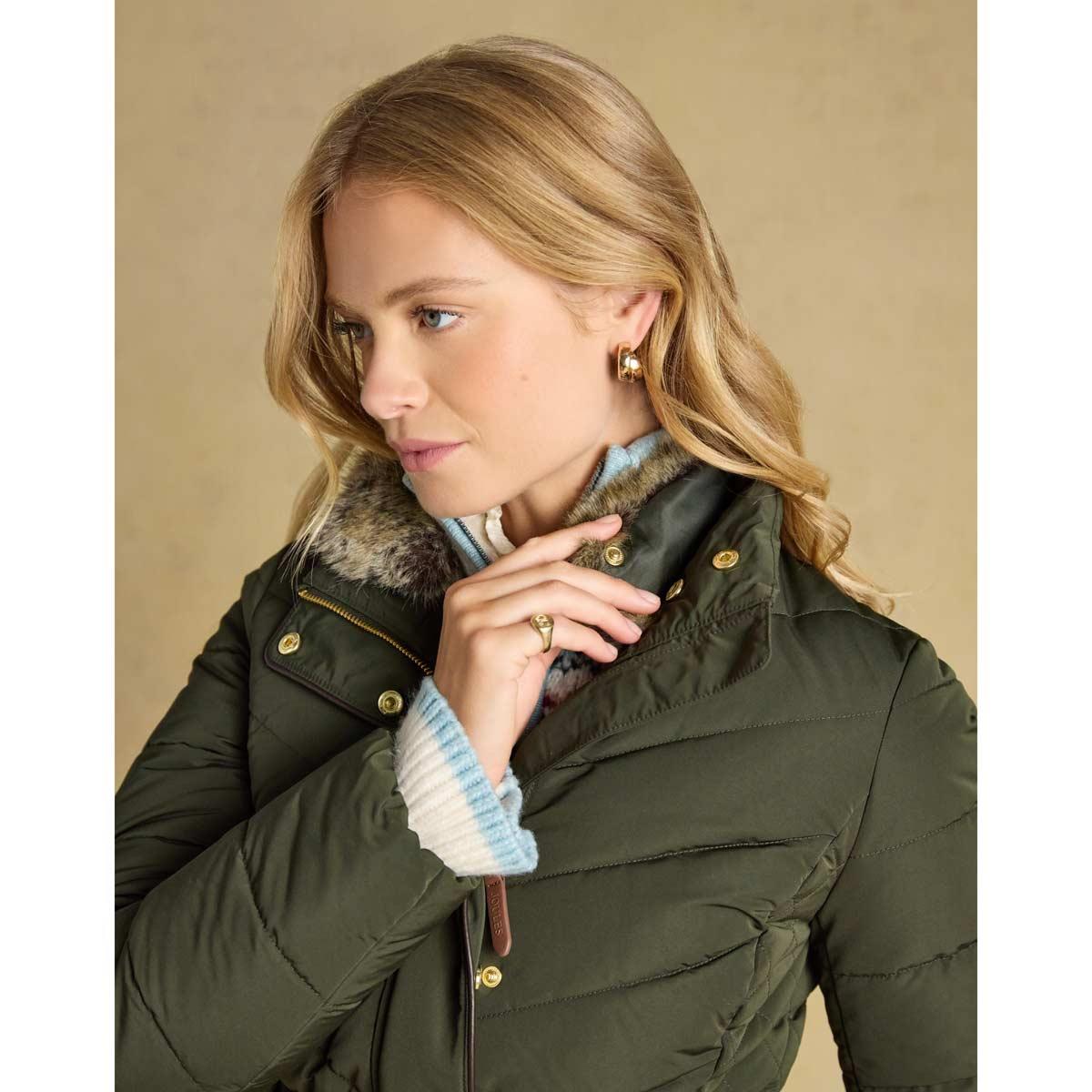 Joules Womens Aspen Showerproof Padded Long Coat