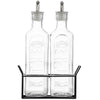 Kilner Set of 2 600ml Oil Bottles and Metal Rack