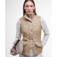 Light Fawn Barbour Womens Cavalry Gilet Front