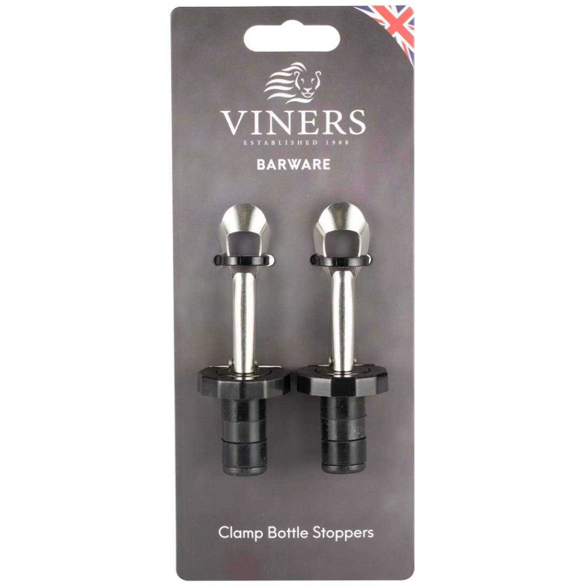 Viners Barware 2 Piece Clamp Bottle Stopper Gift Set