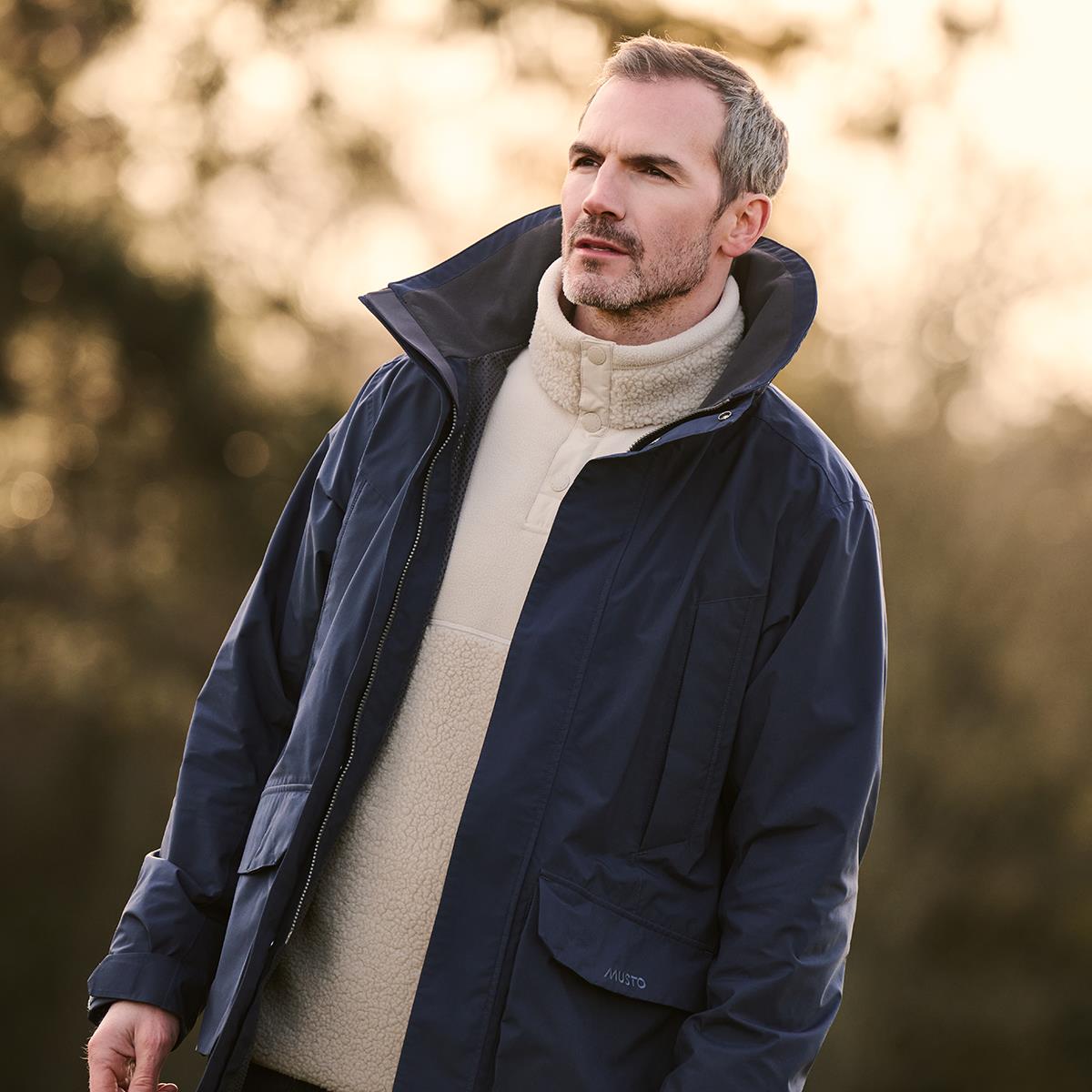 Navy Musto Mens Country Fenland Stretch Waterproof Jacket Lifestyle