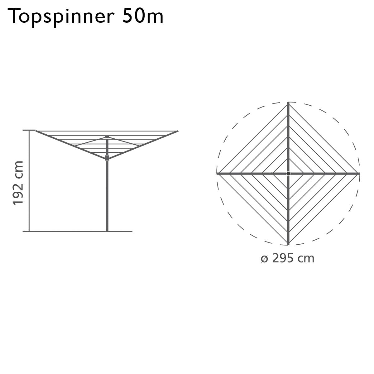 Brabantia Rotary Topspinner With Cover 50m
