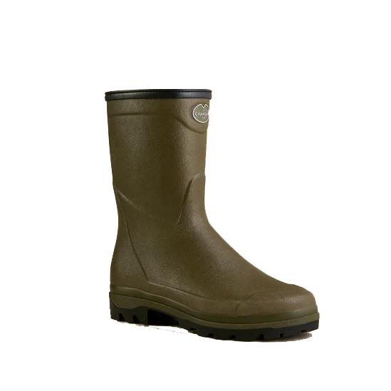 Le Chameau Country Cross Neoprene Lined Bottillon vert chameau side