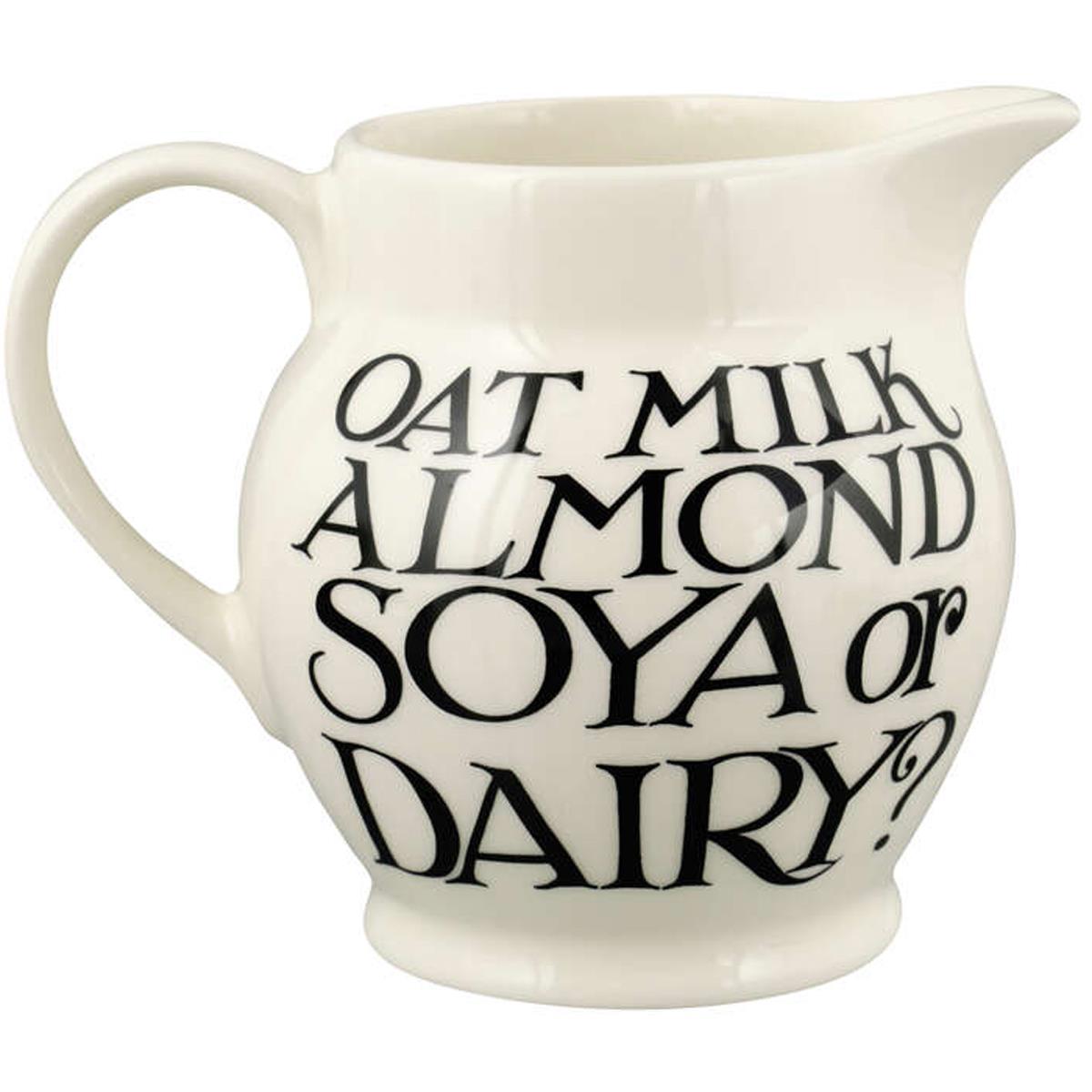 Emma Bridgewater Black Toast Soya or Dairy Half Pint Jug RIGHT
