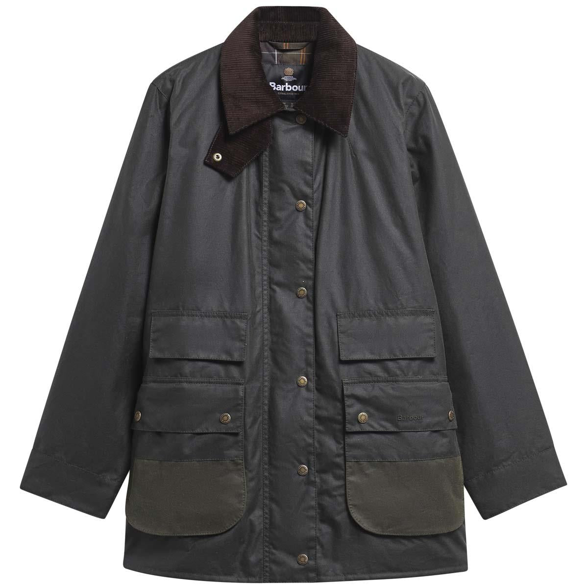 Sage/Classic Barbour Womens Modern Border Wax Jacket