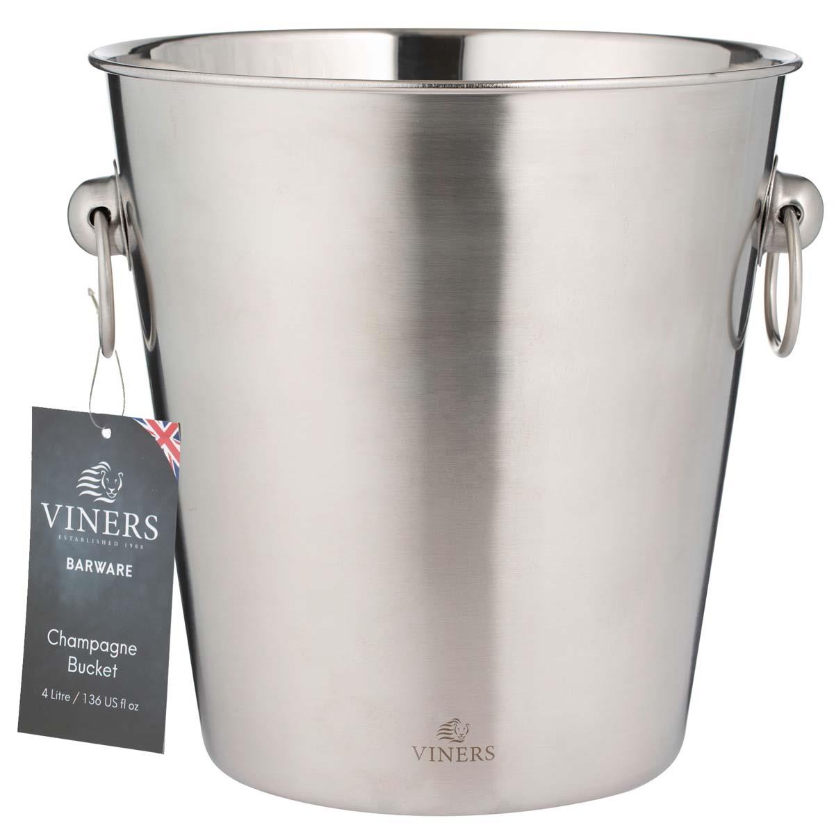 Viners Barware 4L Silver Champagne Bucket LS4