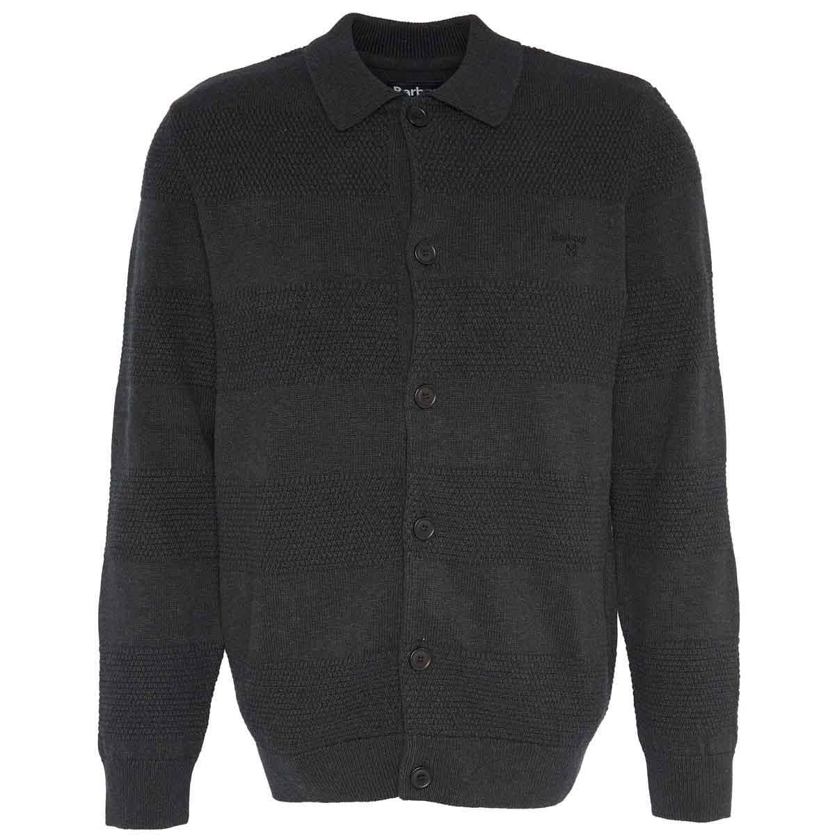 Black Marl Barbour Mens Filley Knitted Cardigan