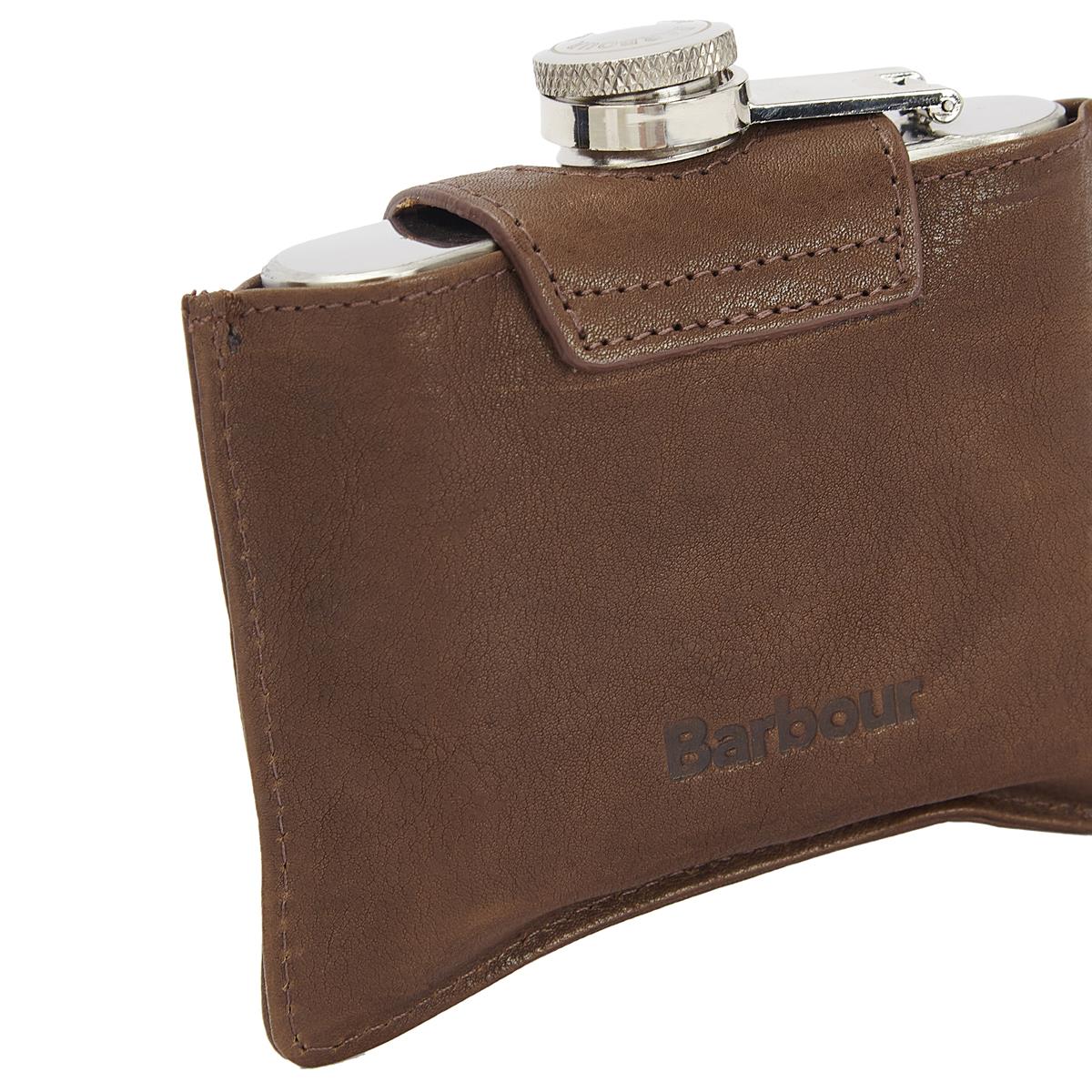 Barbour 4oz Hinged Hip Flask / Brown MAC0344BR711 / One