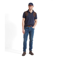 Navy Schoffel Mens Cordoba Polo Shirt ON MODEL