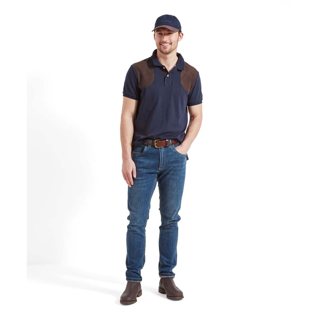 Navy Schoffel Mens Cordoba Polo Shirt ON MODEL