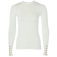 Holland Cooper Womens Buttoned Knit Crew Neck Jumper