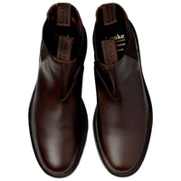 Dark Brown Waxy Leather Loake Tintagel Chelsea Boot Top