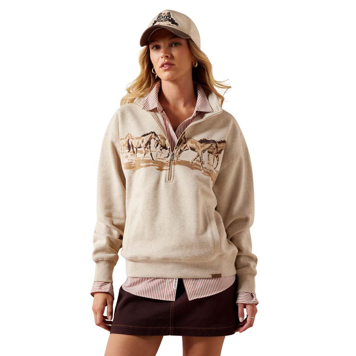 Ariat Womens Running Wild 1/2 Zip Sweatshirt