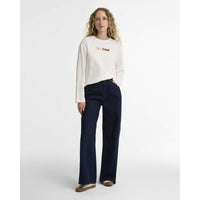 CLOUD Barbour Womens Amesbury Long Sleeve T-Shirt ON MODEL