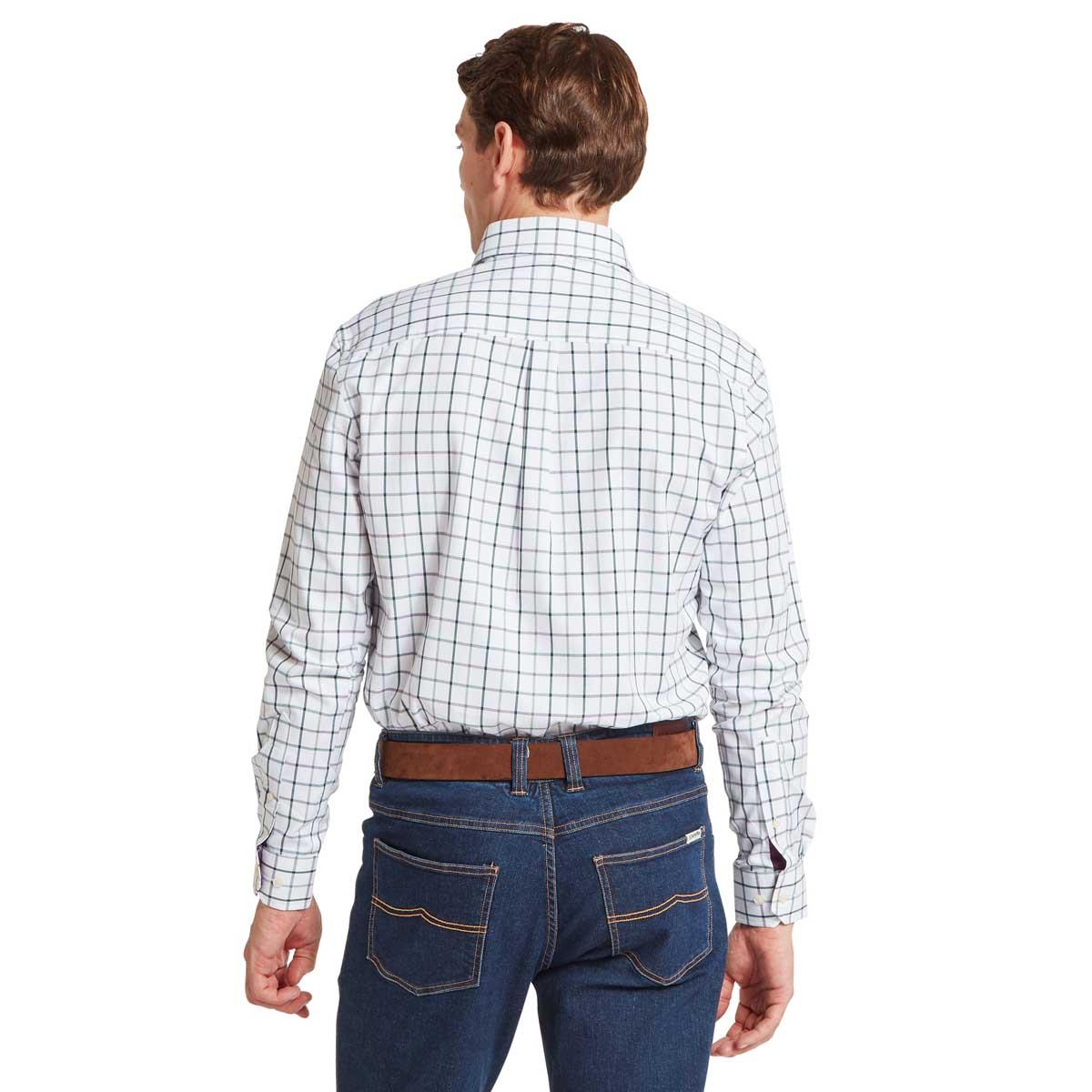Deep Purple Schoffel Mens Baconsthorpe Tailored Shirt Back
