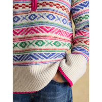 Joules Womens Allaway Fairisle Quarter Zip Jumper