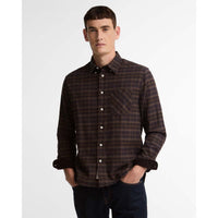 Dried Bracken Barbour Mens Mineral Tartan Authentic Shirt ON Model