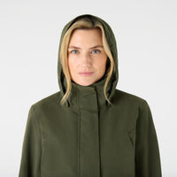 Deep Green Musto Womens Outdoor Country Burnham Waterproof Jacket Hood