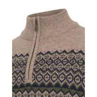 Hoggs Of Fife Mens Colonsay Fair Isle 1/4 Zip Pullover