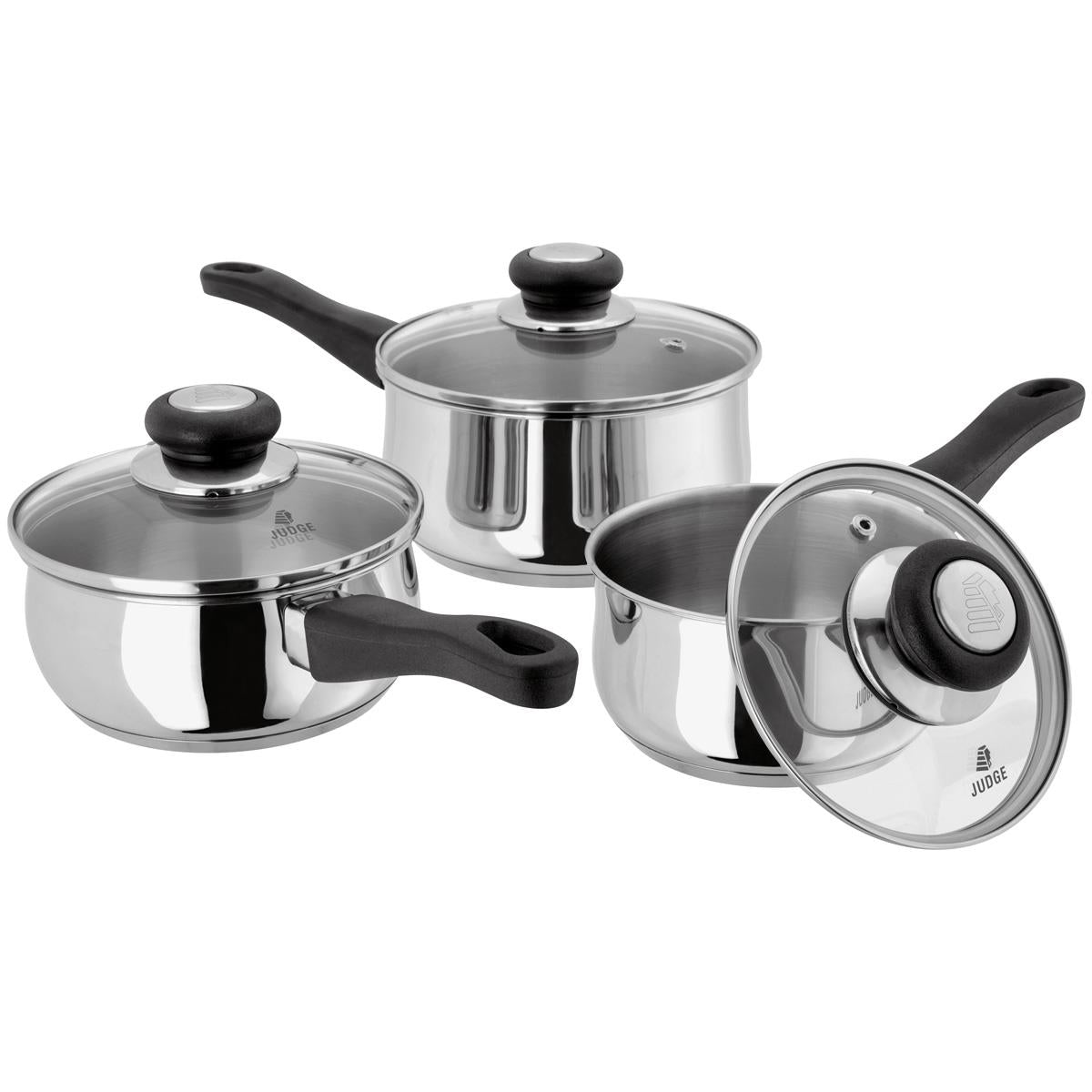 Judge Vista 3 Piece Saucepan Set 14cm, 16cm, 18cm