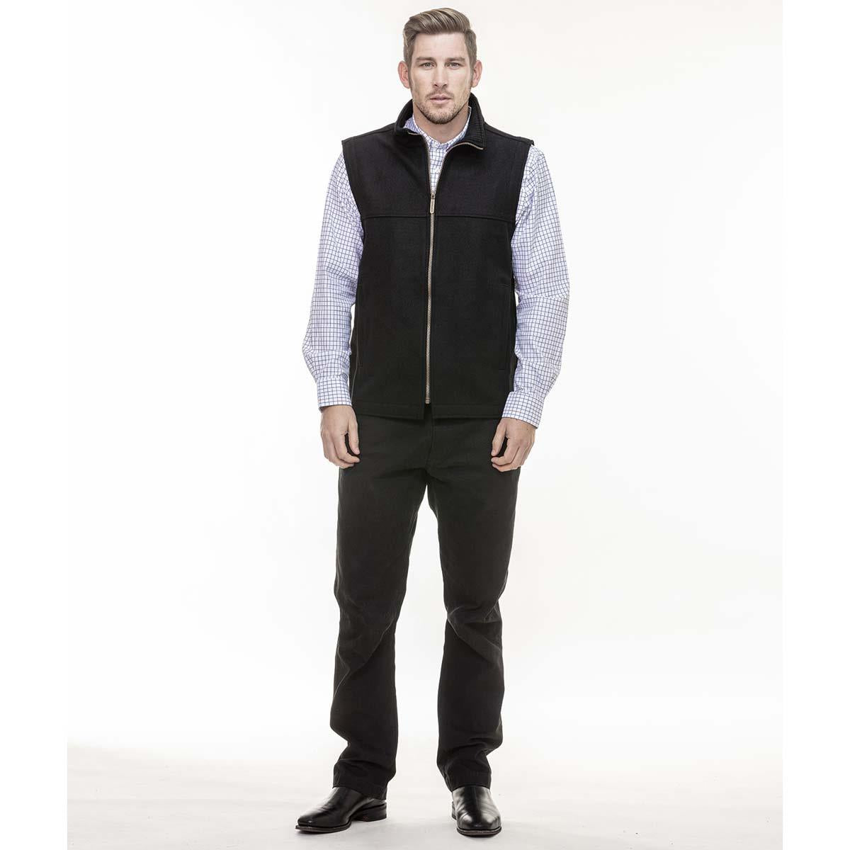 Black Swanndri Saddleback Vest ON MODEL
